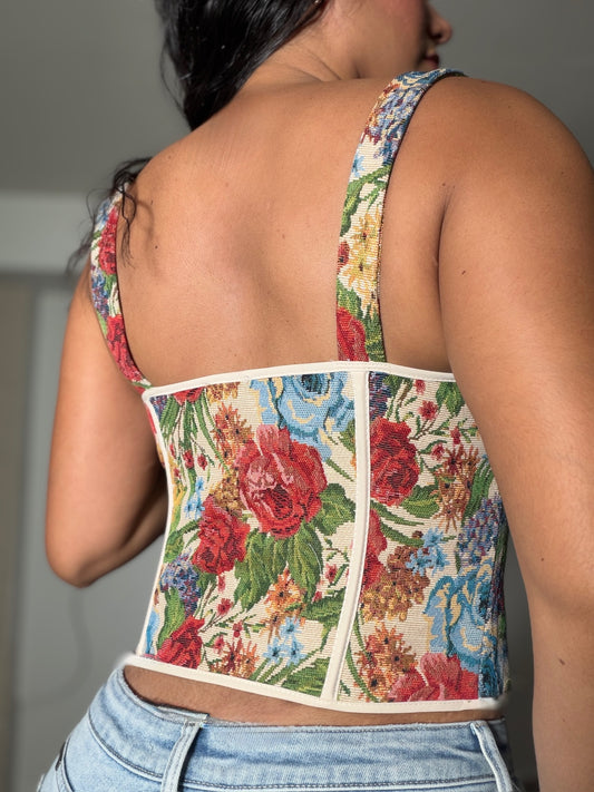 CORSET FLORES COLORES