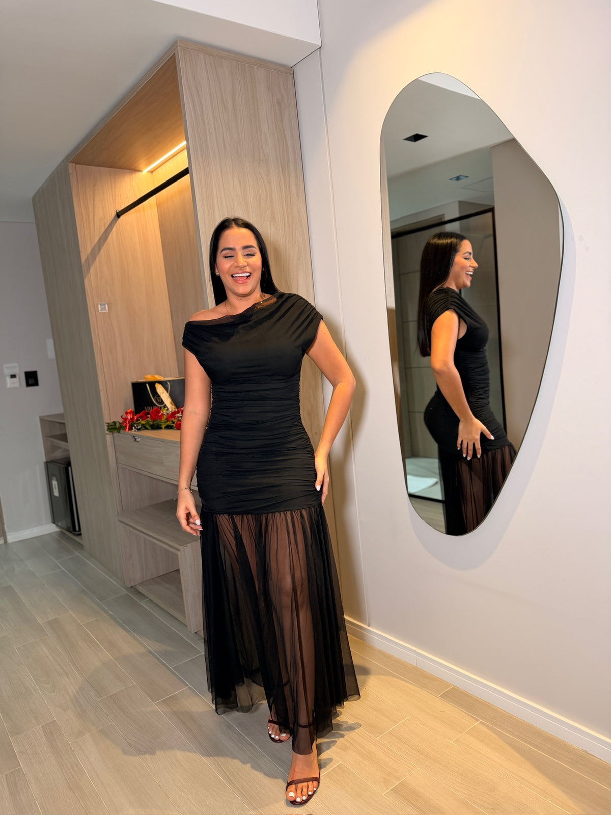 VESTIDO ELEGANTE TRANSPARENTE TS